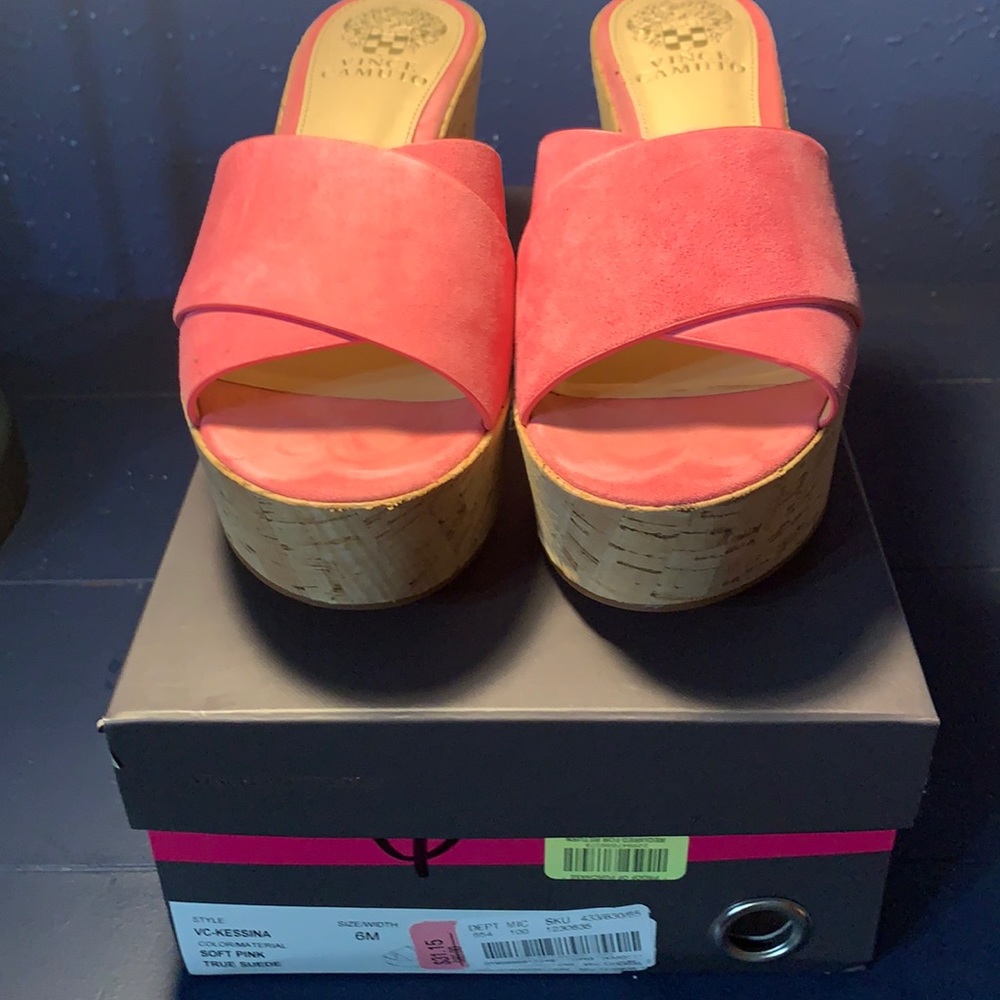 Vince Camuto Pink wedge sandals